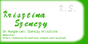 krisztina szenczy business card